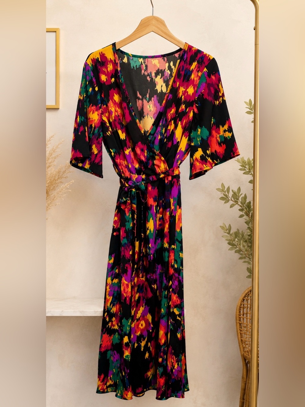Vibrant Floral Midi Dress